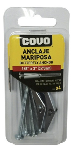 Ramplug Anclaje Tipo Mariposa Tornillo 1/8 X 3 (pack X 16)