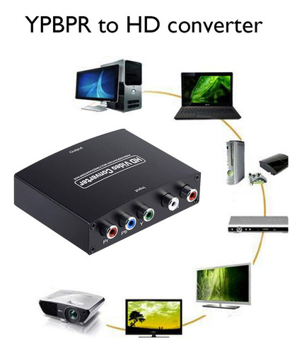 Conversor De Áudio E Vídeo Ypbpr R/l Para Hdmi Para Dvd Hdtv