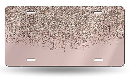 Marco - Blush Pink Rose Gold License Plate Cover,aluminum Me