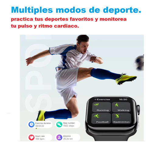Isdewatch Watch 10 Pro Max Reloj Inteligente Con Correa De Hebilla Smartwatch Bluetooth, Pantalla Táctil De 1.9 Pulgadas Sensor Cardíaco Y Oxígeno Llamadas Notificaciones Negro
