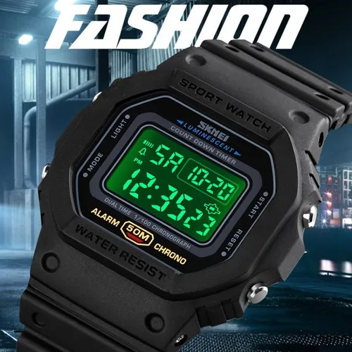 Reloj Led Cuadrado Digital Para Hombre Skmei Resistente Al Color
