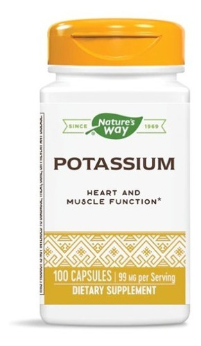 Potasio De Nature's Way  99 Mg - 100 Cápsulas