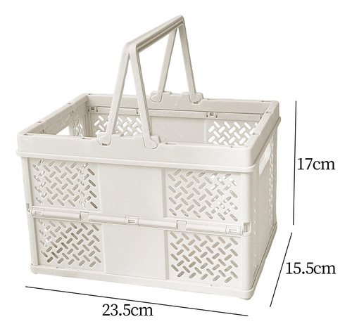 Caja De Almacenamiento Plegable Cesta De Compras Blanco