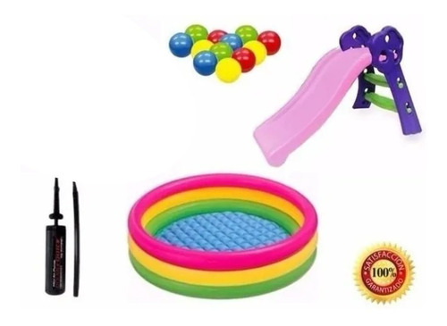 Combo Infant Rodadero+piscinade1,47cm +200pelotas Y Inflador