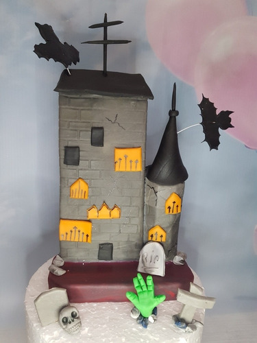 Castillo Halloween.adorno Para Torta O Candy Bar