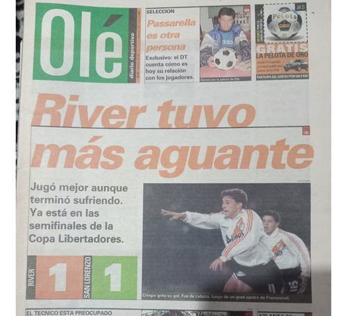 Diario Ole 23 De Mayo 1996 Primer Numero Año 1 Numero 1 