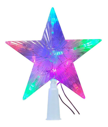 Imagen 1 de 5 de Estrella Con Luces Led Navidad Puntal Intermitente Árbol