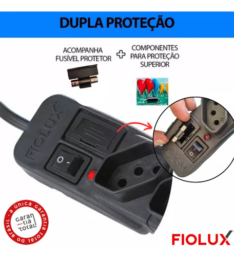 Filtro De Linha Protetor Bivolt 1metro 3tomadas Com Fusível
