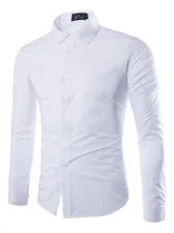 Comprar Camisa Social Masculina Formal Casual Manga Longa Slim Fit