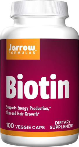 Jarrow Formulas | Biotin | 5000mcg | 100 Veg Capsules Sabor Sin sabor
