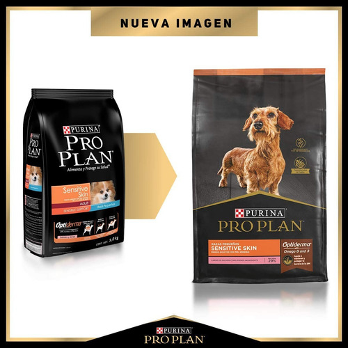 Alimento Pro Plan OptiDerma Sensitive Skin Adult para perro adulto de raza pequeña sabor salmón y arroz en bolsa de 3kg