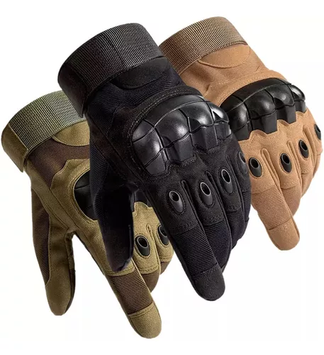 Guantes tácticos para hombres, pantalla táctil, dedo completo, nudillos  duros, guantes militares par YONGSHENG
