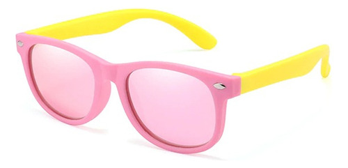 Óculos De Sol Bulier Modas Kids Colorê Flexivel Crianças Cor Rosa Cor da armação Rosa Cor da haste Amarelo Cor da lente Rosa