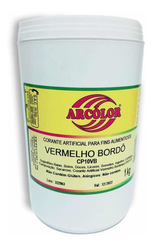 Corante Em Pó 1kg Vermelho Bordo 