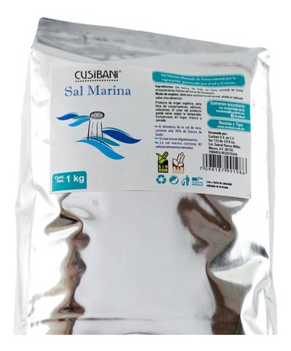 Cusibani Sal De Mar: Sal Marina Premium Sin Procesar 1kg