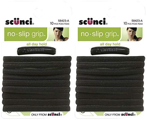 Todo El Día Scunci Retención Na-slip Grip Negros Elásticos |