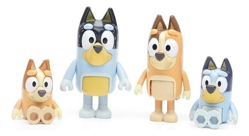 Figura Bluey Family Bluey Bingo De Papá Y Mamá, 4 Piezas, Mo