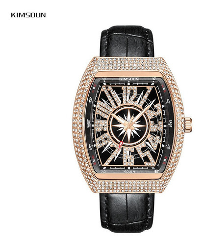 Reloj Luminoso De Cuarzo Con Diamantes Kimsdun Color Del Bisel Rose Gold