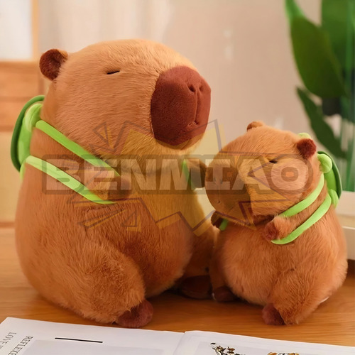 Juguete Capybara De Peluche Peluche Color Marrón Turtle 22cm