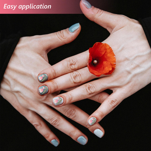 Adhesivos Autoadhesivos Para Uñas Con Forma De Tulipán, Esta