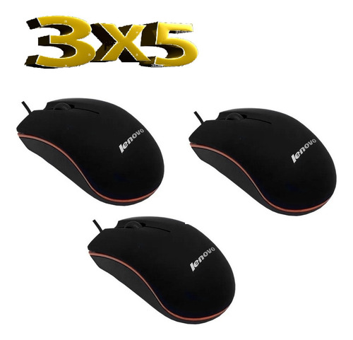 Imagen 2 de 4 de Mouse Usb Optico Lenovo Pc Laptop Ergonomico Raton 3botones