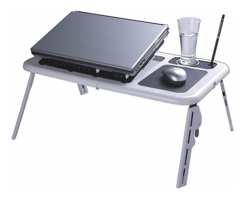 Mesa Para Laptop Con Cooler Mouse Pad Porta Vaso 