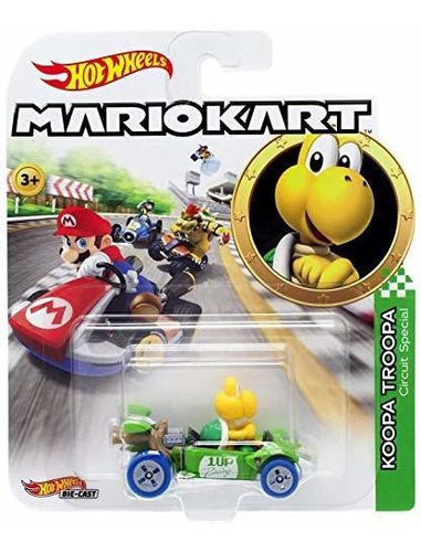 Coche Hot Wheels Amarillo Con El Personaje Koopa Troopa Mari