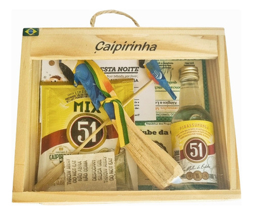 Kit Caipirinha Mix Na Caixa Souvenir Artesanato Do Brasil