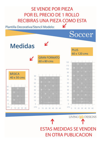 Plantilla Decorativa Balón Soccer 40x50 Patron Pintar Pared