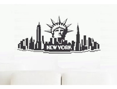 Cuadro New York En Madera Calada Y Pintada 84 X 39 Cmts