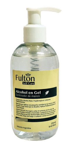 Caja X 12 Alcohol En Gel 70% Fulton X 250 Dosificador-anmat