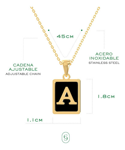 Collar Con Dije De Inicial A-z Joyería De Acero Inoxidable