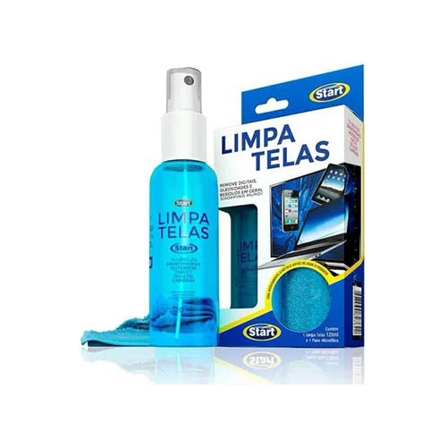 Limpa Telas Start 120ml Pano Microfibra Celular Tv Notebook