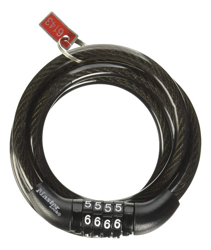 Master Lock 8143d - Candado De Cable Autoenrollable  4.0 X 0