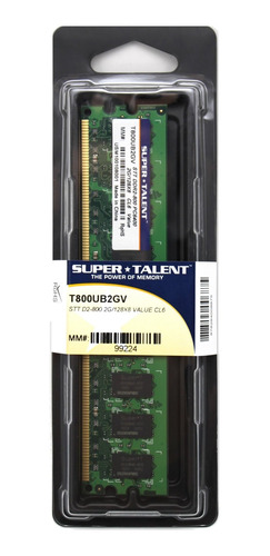 Memoria Ram 2gb Super Talent Ddr2-800 128x8 T800ub2gv