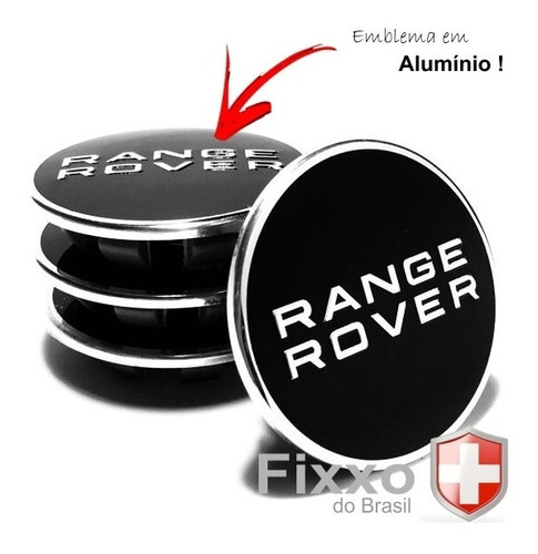 Imagem 2 de 6 de Kit 4 Center Cap Miolo Da Roda Range Rover Preta 61mm
