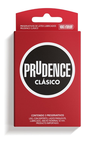 Preservativo Prudence Clásico, 1 Caja, 3 Unidades
