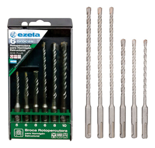 Set Juego Kit 6 Mechas Sds Plus Ezeta 5 10mm Hormigon Visnu