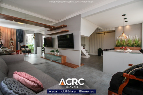 Imagem 5 de 19 de Acrc Imóveis - Apartamento Duplex Semimobiliado Com Ar Condicionado Para Venda No Bairro Ponta Aguda - Ap04019 - 68876497