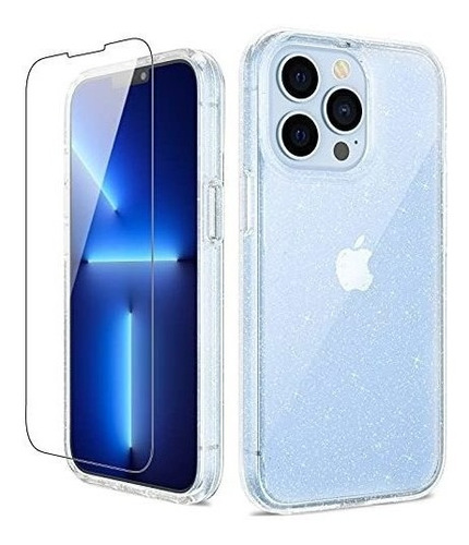 Funda Transparente Con Brillantina Para iPhone 13 Pro Max