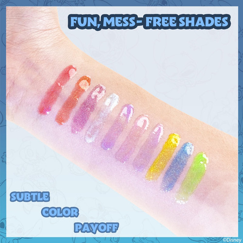 Set De 10 Labiales Disney Stitch Lip Gloss
