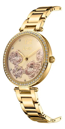 Reloj Loix Mujer Cuarzo Flores En Filigrana L1214