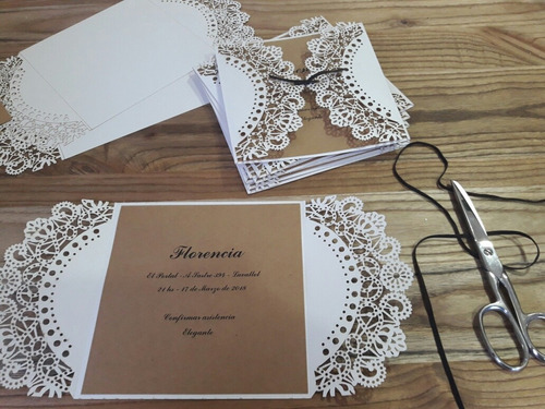 Tarjetas Caladas De Casamiento Rusticas Papel Madera Boda