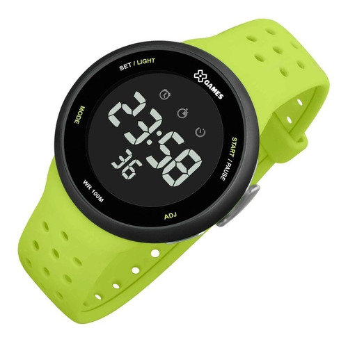 Relogio Masculino Preto X-games Digital Pulseira Verde Xmppd