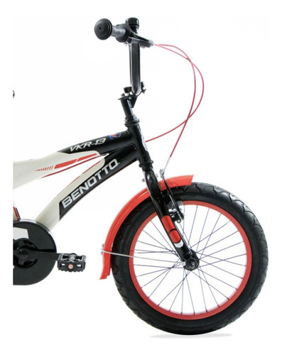 Bicicleta Benotto Cross Vkr-13 R16 1v Niño Frenos V Acero Color Negro/blanc/roj Tamaño Del Cuadro Unitalla Tamaño Unitalla