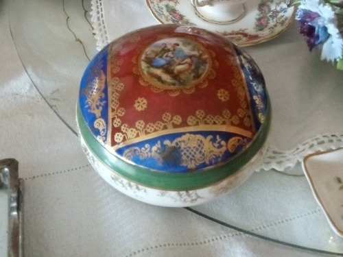 Antiguo Joyero Porcelana Royal Vienna  Angelica Kauffman