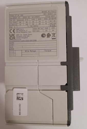 Interruptor Automatico 4p 100a 36ka Ref 1sda067424r1 Abb