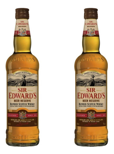 Whisky Sir Edwards Beer Reserve X700cc X2 Unidades