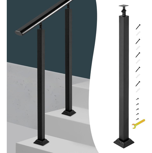 Balaustres Cuadrados Negros De Metal - Soporte Ajustable 270