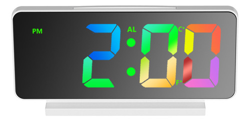 Reloj Despertador Led Con Espejo De Temperatura A Todo Color